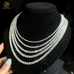 2mm 3mm 4mm 5mm 6.5mm Classic Necklace Fine Jewelry Silver D VVS Moissanite Hip Hop Jewelry Tennis Necklace Armband
