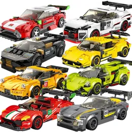 Blöcke City Speed Champion Sport Racing Gebäude Modell MOC Bricks Racer Fahrzeug Kind Bildung Spielzeug für Kinder Jungen Geschenke 231018