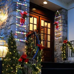 1PC, 2,5 stopy LED lampy bożonarodzeniowe - Świąteczne dekoracyjne lampki drabinkowe, ozdoby świąteczne światła na zewnątrz, okno, ogród, dom, ścianę, świąteczne dekoracje drzewa