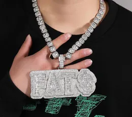 Nome personalizzato A-Z Baguette Stile Lettere Corsive Collana con ciondolo per uomo Donna Regali Collana con zirconi cubici Gioielli regalo Hip Hop