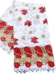 アフリカン刺繍スイスボイルレースラインストーン縫製生地イブニングドレス