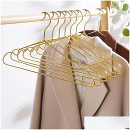 Cabides Cremalheiras Nonslip Cabide 10 Pcs Saia Casaco Secagem Guarda-Roupa Armazenamento Sapce Salvar Organizador Metal Drop Delivery Ho Dh4GB