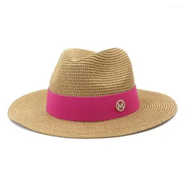 Berets 2023 Women Men Beach Hat Outdoor Sun Fashion Jazs Straw Wide Brim Eversial Exply