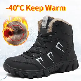 Ботинки брендовые мужские зимние зимние модные непромокаемые кожаные кроссовки супер теплые до щиколотки уличная нескользящая походная рабочая обувь 231018