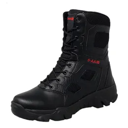 Stövlar män taktiska militära mens casual skor läder swat armé stövel motorcykel fotled strid svarta botas militares hombre 231018