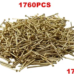 Nails Nails 1Pack Copper Brass Round Head Nail Self-Tap Screws For Furniture Hinge Jewelry Box Fastener Sofa Decorative Tack Dhgarden Dhige