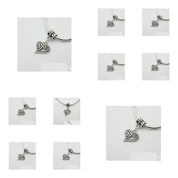 Charms 100st/Lot Sier Plated Heart Charms hänge dingle för armband DIY smycken som gör fynd smycken smyckesresultat komponenter dhbda