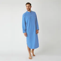 メンズTシャツ男性イスラム教徒ガウンJubba Thobe Arabic Islamic Clothing Middle East Arabaya Dubai Long Rows Traditional Kafta269D