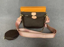 Venda 6 cores alças de ombro para 3 peças conjunto sacos mulheres crossbody saco de lona peças cinta rosa blak verde azul couro real saco de designer de alta qualidade