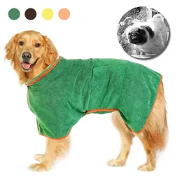 Dog Apparel Bathrobe Pet Drying Coat Clothes Microfiber Absorbent Beach Towel for Large Medium Small Dogs Cats Fast Dry Accessories 231017