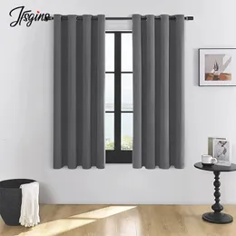 Cortina de quarto cortinas blackout curtas para janelas, cortina opaca sólida para sala de estar, varanda, tratamento de cortina tende, decoração de casa, tamanho 231018