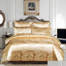 Bedding Sets Bedding Sets Luxury Floral Duvet Er With Pillowcase Eur Couple Comforter Bed Quilt Wedding Set Queen/Fl/King 23 Dhgarden Dhvxo