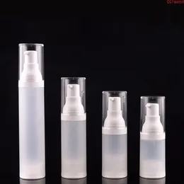 15 ml 20 ml 50 ml Bottiglia cosmetica vuota Airless Pompa per trattamento in plastica smerigliata di lusso Custodia per contenitore per trucco per lozione sotto vuoto 10 pezzi / lotto Wmeuf