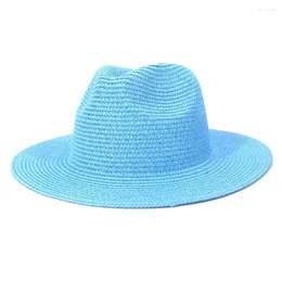 Berets 2023 Jazz Panama Beach Bucket Straw Sun Visor Hat Summer Women Girls Cap Clotful Eversion Fashion