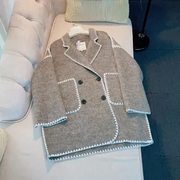 Womens Wool Blends Double Coats for Women Luxury Designer Elegant Medium Long Winter Jacket Overdimensionerad Abrigo Mujer Invierno 231018