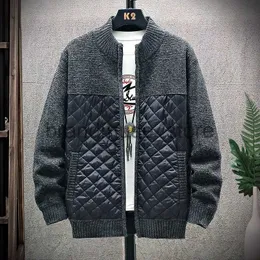 Men's Sweaters Men Cardigan Sweater Coat Autumn Winter Warmth Thickening Stand-up Collar Casual Male Clothing Knitted Sweater Stitching Jacket J231013