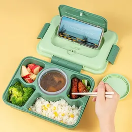 Bento Boxen Lunchbox 4/5 compartimenten met kleine kom Box voor schoolkinderen Kantoormedewerker Magnetron Verwarming Voedselcontainer Opslag Bento Box 231013