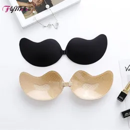 5 par Lot Women Push Up Front Closure Självhäftande BRA Stropplös rygglös icke-kabelbundna damer Underkläder Sexig Invisible Silicone Bra281o