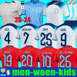 22 23 24 KANE Soccer Jerseys Angleterre FODEN STERLING GREALISH RASHFORD MOUNT BELLINGHAM SAKA 2023 2024 Football Shirt ENGLANDS TRIPPIER