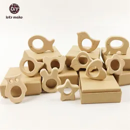 Massaggiagengive in legno intero 11pc natura giocattolo per la dentizione del bambino supporto per dentizione in legno biologico ecologico supporto per collana in legno per allattamento ba277A