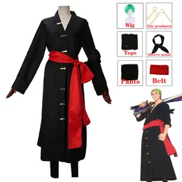 Anime Een Stuk Roronoa Zoro Cosplay Kostuum Outfits Uniform Kimono Halloween Carnaval Pakcosplay