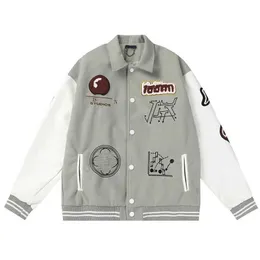 디자이너 Mens Varsity Jacket Baseball Leather Coat 패션 여성 레터맨 재킷 자수 편지 재킷 싱글 가슴 탑 커플 남자 의류 R23