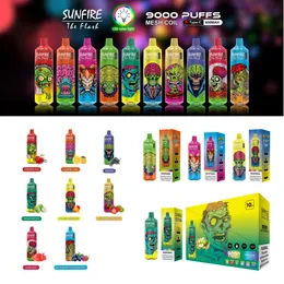 2023 Shenzhen mais vendido Sunfire 9000 Puffs 9k Vape e Sigarette Tornado 7000 Vapor Recargável Pushs 9000 10000 Vopers Dispositivo 0mg 5mg Factory Instock