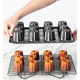 Bakningsformar Chefmade 12-Cavity Canele Mold Cake Pan Non-Stick Canele Muffin Bakeware Cupcake Pan For Oven Baking Pudding Forms 231018