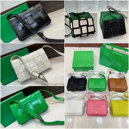 Designer-Umhängetaschen aus Kassettenleder für Damen, quadratische Handtaschen, Webart, Umhängetasche mit Geschenkbox, 2 Größen