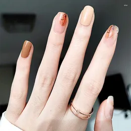 Kunstnagels Zachte nagelsticker Chinese stijl oranje patch Waterdicht en langdurig draagbaar