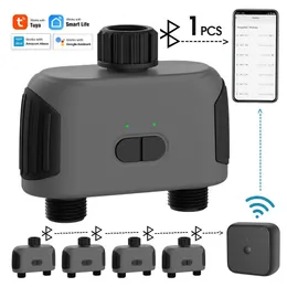 Urządzenia do podlewania WiFi Bluetooth Garden 2 -Way Water Timer Smart Elektromagned Wireless Telefon Remoter Controller Automatyczne nawadnianie 231018