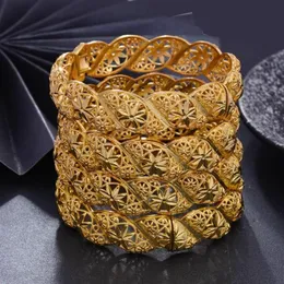 Bangle 4 Pçs / lote Top Quality Dubai Gold Color Bangles para Mulheres Vintage Noiva Pulseira de Casamento África Árabe Jewelry2391