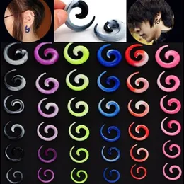 12 pezzi acrilico spirale plug orecchio falso imbroglione barella tunnel della carne stud guages202Y