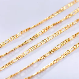 10 pièces or 2MM taille Figaro collier 16-30 pouces mode femme bijoux femme Simple pull chaîne bijoux usine peut être cus252m