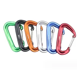 고품질 7075 항공 알루미늄 Carabiner 12KN 금속 등반 후크 야외 다기능 해먹 안전 버클 캠핑 Quick Draw Snap Clip Accessary