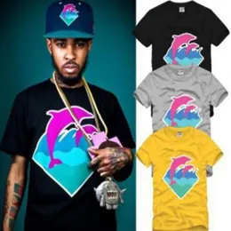 Nouveaux hommes décontractés mode vêtements rose dauphin T-Shirts pour hommes Hip hop T-Shirts entier S-3XL 213n