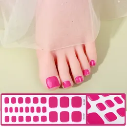 26tips/ark nagelklistermärke Limning Toenail Art Polish Tips French Glitter Sequin Nail Wraps Enkel tånagel klistermärke