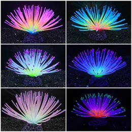 Aquariums Fake Water Grass Aquarium Fish Tank Landscaping Decoration Silicone Simulation Rainbow Sea Urchin for Home Decor 230819