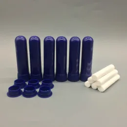 100 Sets farbiger ätherischer Öl-Aromatherapie-Rohling-Naseninhalationsröhrchen-Diffusor mit Baumwolldochten