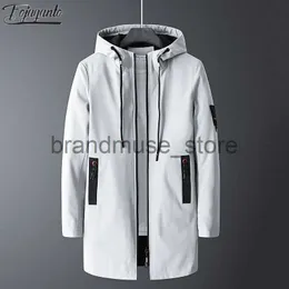 Mäns jackor foJaganto herrar i mitten av jackan ungdom koreansk stil smal stand-up collar windbreaker casual hooded vindtät jacka män j231019