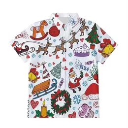 IFPD Formato UE Divertenti Elementi natalizi Camicie con bottoni stampati in 3D Uomo Natale Casual Cartoon Party Camicie a maniche corte Taglie forti 210325229t