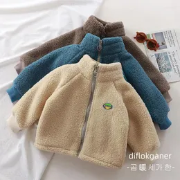 Jackor Josaywin Autumn Winter Jacket för flickor pojkar barn ull varm baby kappa fleece tjock sammet ytterkläder