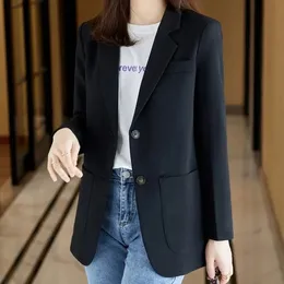 Mulheres jaquetas mulheres terno jaqueta superior coreano solto allmatch casaco primavera outono midlength blazer casual pequeno 231018