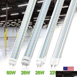 Tubos LED 4Ft Luzes LED 4 Ft T8 22W 28W 60W Leds Tubos Luz Smd 2835 G13 Lâmpada Fluorescente Ac85-265V para Loja Garagem Armazém Loja Dh4Ew