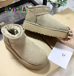 Bota de diseñador para mujer Australia Botas de plataforma ultra mini Zapatilla Tazz Zapatillas Tasman Diapositivas sin cordones Botas de nieve cálidas de invierno Botines de piel de lana de gamuza FEER