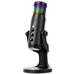 Microphones USB Condenser Microphone Mobile Phone RGB Dynamic Light Effect Computer Live Recording Game