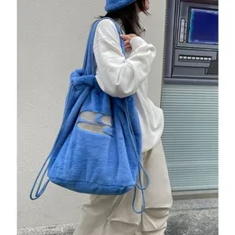 Torby na zakupy swobodny mecz Pluszowe plecaki Y2K Streetwear podnotowe torba na ramię Korea Highcapacity TOTE TOTE Mochila 231018