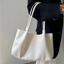 Sacs de soirée Couleur solide Grande capacité Sac fourre-tout pour femmes doux doux PU cuir dames épaule mode simple femme sac à main sac à main