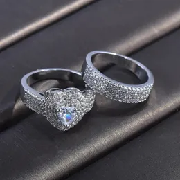 Alyanslar 14K Beyaz Altın Renk Bizuteria Anillo De Diamond Taş Anillos Mujer Bijoux Femme Mücevherat 2 Karat Pulseras de Ley Yüzükler 231019