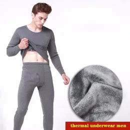 Erkek termal iç çamaşırı kış uzunluğunda Johns sıcak üst pantolonlar set kalın kıyafetler rahat termo setleri 231018